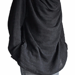 ターポン手織り綿のロングタートル 黒 （BFS-070-01L） 3枚目の画像