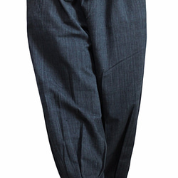ジョムトン手織り綿のパンツ裾絞り 墨黒 （PRL-003-01） 2枚目の画像
