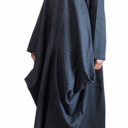 ジョムトン手織り綿のマルチ切り替えドレス 墨黒（DRL-011-01） 3枚目の画像