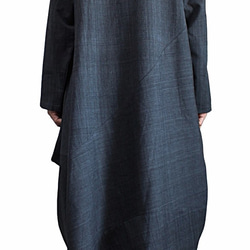 ジョムトン手織り綿のマルチ切り替えドレス 墨黒（DRL-011-01） 5枚目の画像