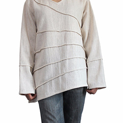ざっくりジョムトン手織り綿のプルオーバー （BFS-002） 4枚目の画像