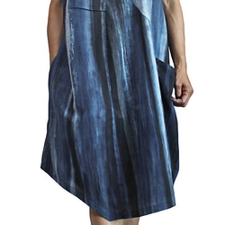 天然靛藍染色高領連身裙 (DRL-005) 第8張的照片