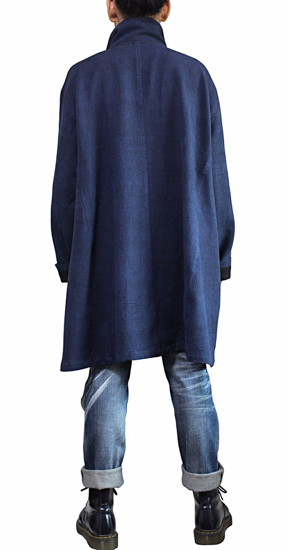 ジョムトン手織り綿ビッグポケットゆったりコート （JFS-147-03） 6枚目の画像