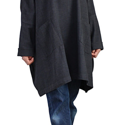 Jomton 手工編織棉質大衣（墨黑）（BFS-163-01） 第3張的照片