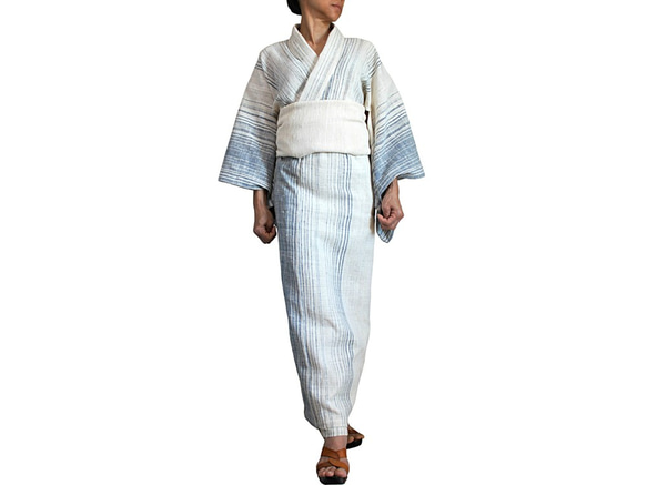 ナーンのオーガニック手織り綿キモノドレス （DFS-057-02） 1枚目の画像