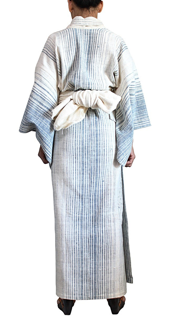 ナーンのオーガニック手織り綿キモノドレス （DFS-057-02） 5枚目の画像