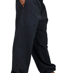 ジョムトン手織り綿の作務衣パンツ（墨黒）（PFS-052-01） 5枚目の画像