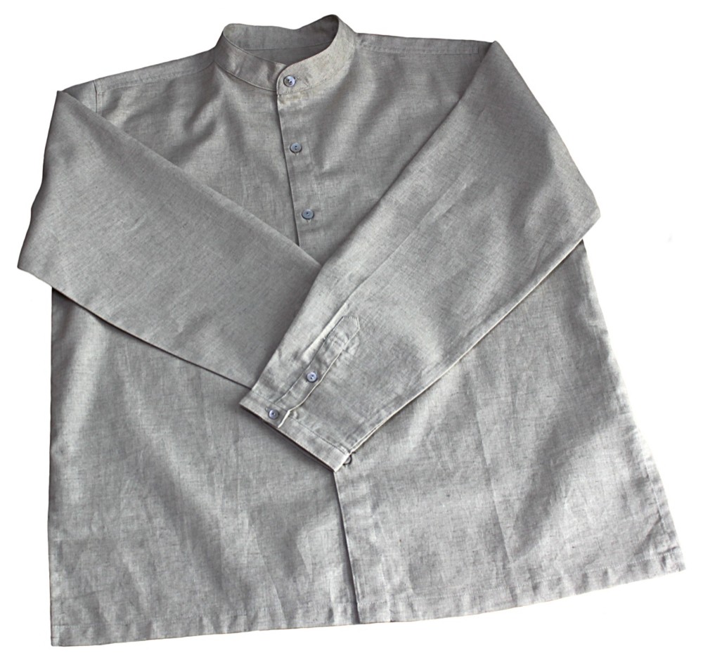 ヘンプのバンデッドカラーシャツジャケット（BFS-006）