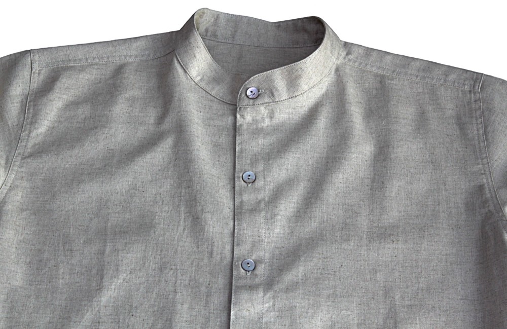 ヘンプのバンデッドカラーシャツジャケット（BFS-006）