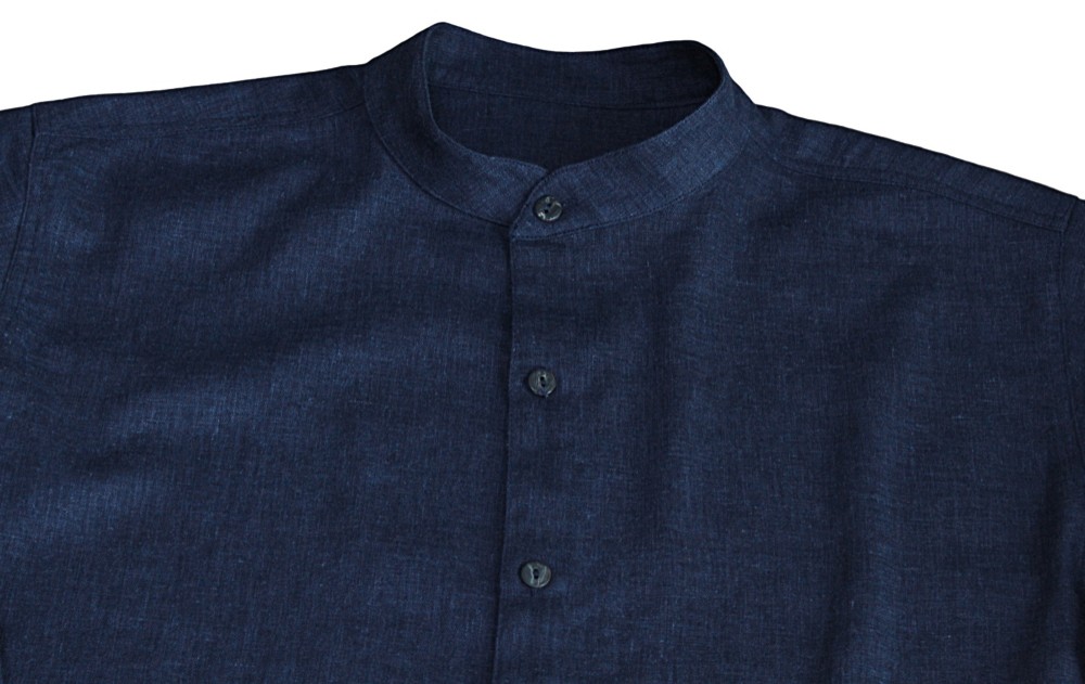 ヘンプのバンデッドカラーシャツジャケット（BFS-006）