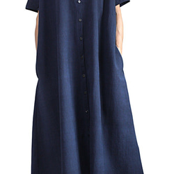 ChomThong Hand Woven Cotton Short Sleeve Dress Coat (JFS-156 第4張的照片