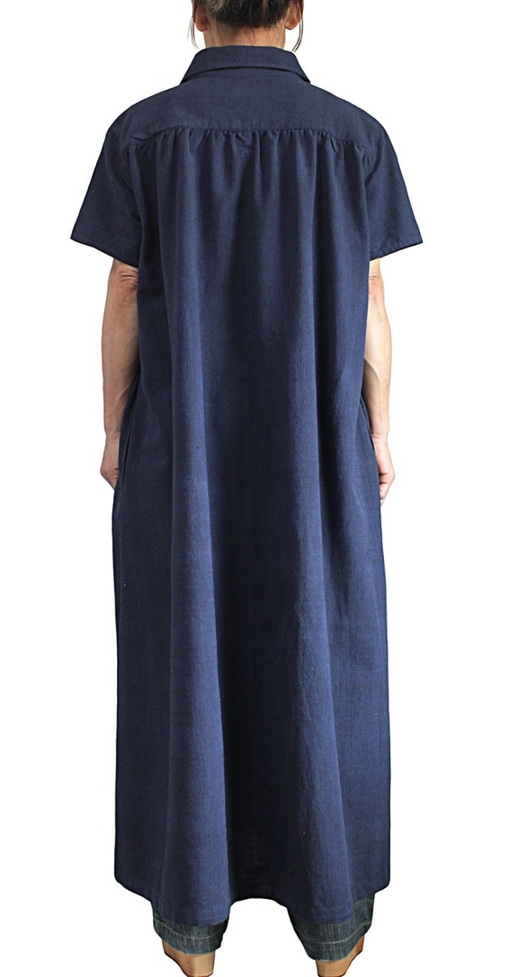 ChomThong Hand Woven Cotton Short Sleeve Dress Coat (JFS-156 第7張的照片