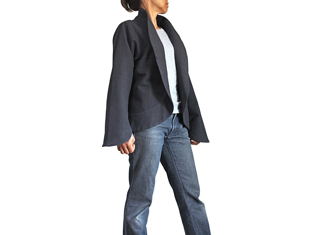 ジョムトン手織り綿ムーンジャケット 墨黒（JFS-050-01）