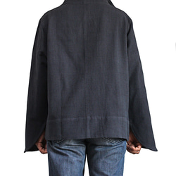 ジョムトン手織り綿ムーンジャケット 墨黒（JFS-050-01） 5枚目の画像