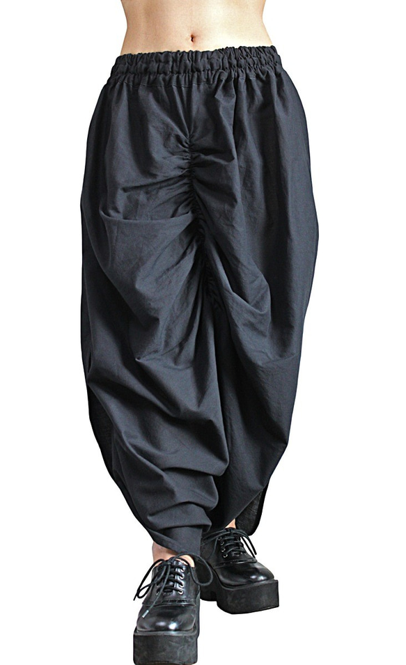 柔軟棉質設計褲 黑色 (PFS-058-01) 第2張的照片