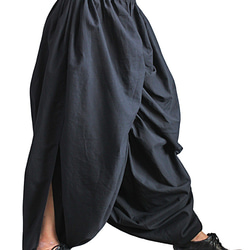 柔軟棉質設計褲 黑色 (PFS-058-01) 第3張的照片