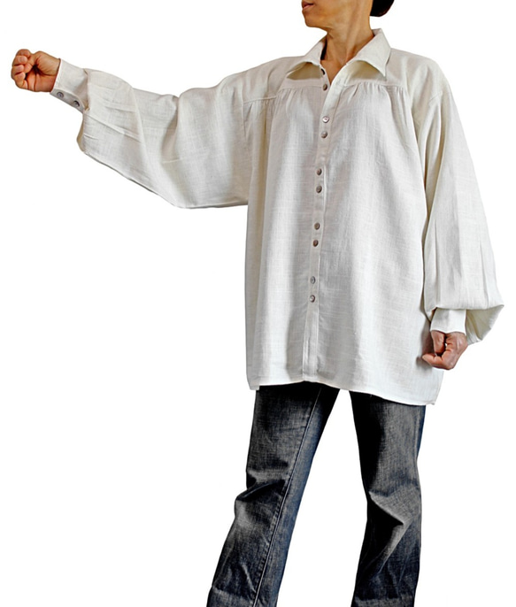 柔らかヘンプのルネッサンスシャツ（BNN-072） 5枚目の画像