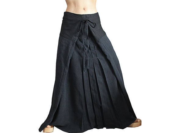 Vintage Old Silk Hakama Skirt (S-125-01) 第1張的照片