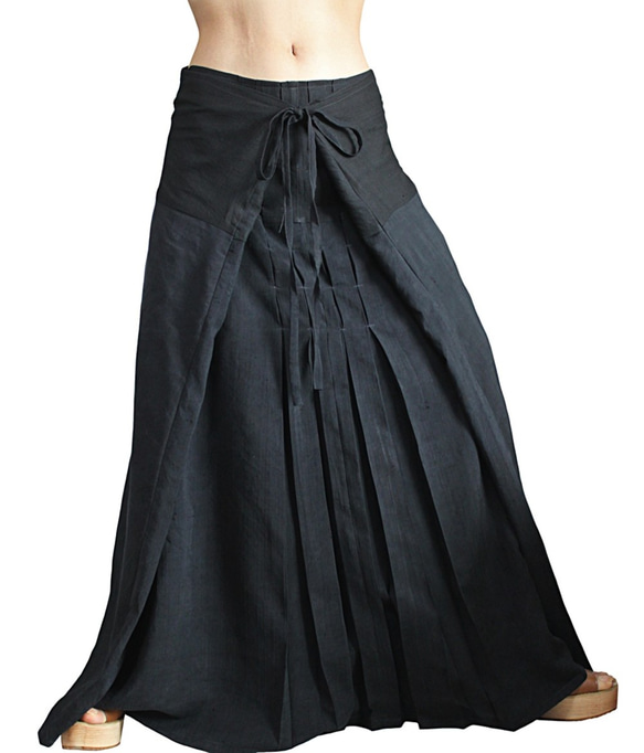 Vintage Old Silk Hakama Skirt (S-125-01) 第2張的照片