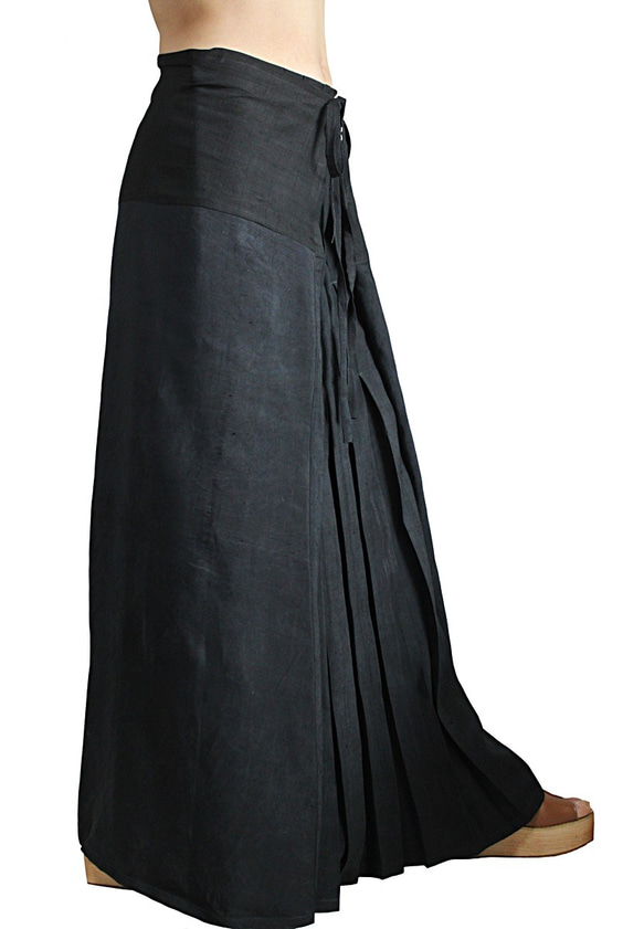 Vintage Old Silk Hakama Skirt (S-125-01) 第3張的照片