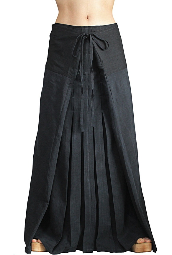 Vintage Old Silk Hakama Skirt (S-125-01) 第4張的照片