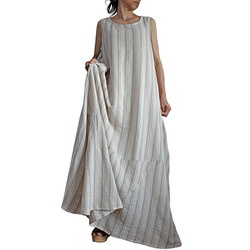 柔軟棉質超長連衣裙（DFS-062-02） 第1張的照片