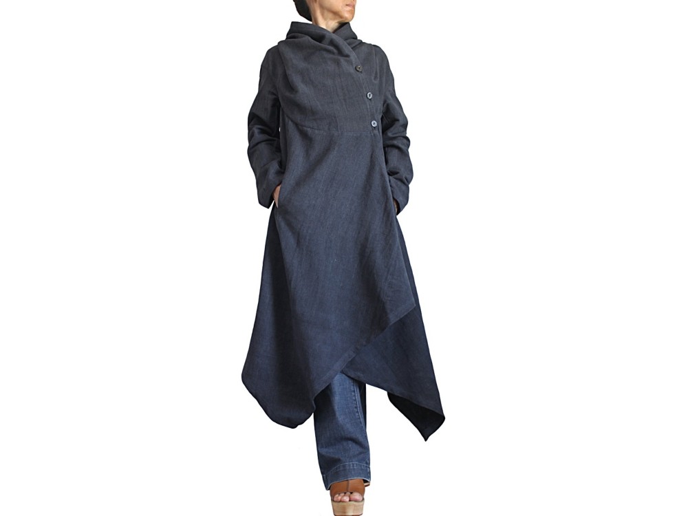 ジョムトン手織り綿フーデッドドレスコート（JFS-159-01）