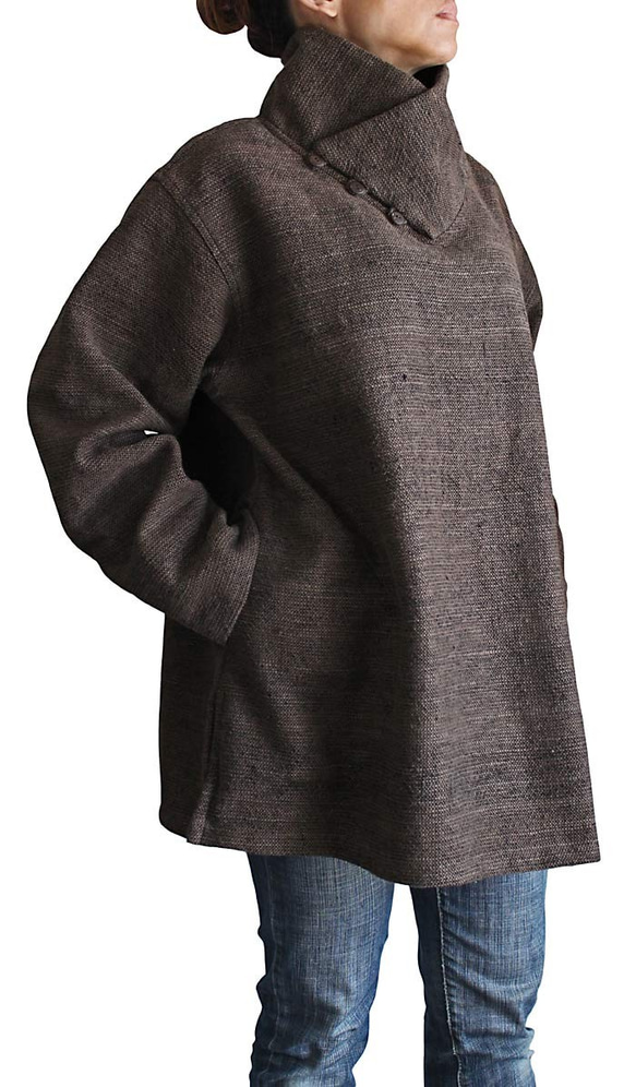 粗略 Jomtong 手工編織棉質裹領套頭衫 (BFS-086-03) 第3張的照片