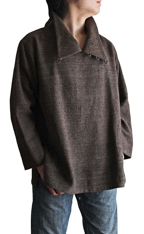 粗略 Jomtong 手工編織棉質裹領套頭衫 (BFS-086-03) 第5張的照片