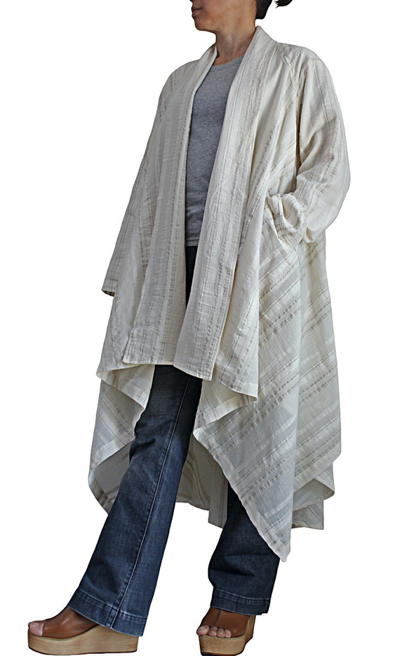柔軟的棉質風衣（JFS-165-02） 第3張的照片