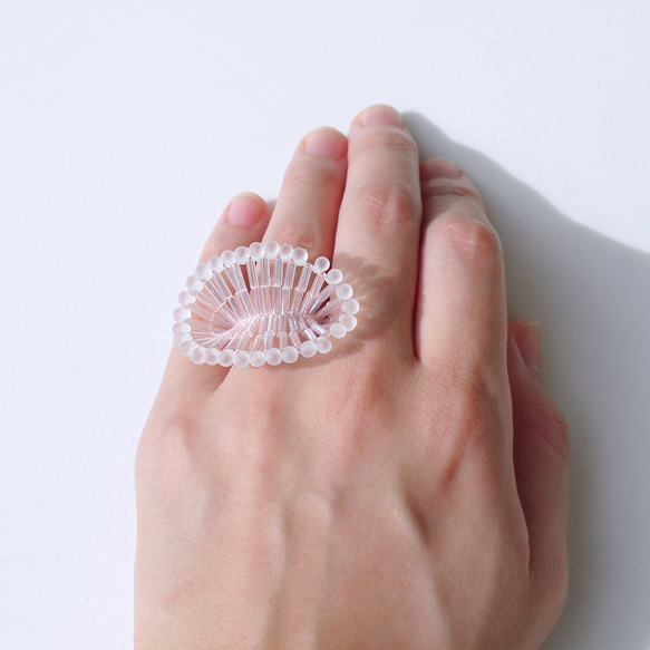 【受注生産】No.12 coral ring ( mist × pink ) 2枚目の画像