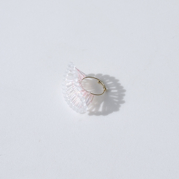 【受注生産】No.12 coral ring ( mist × pink ) 4枚目の画像