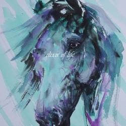 海の王様の馬（墨、水彩、高級水彩画用紙、B5） 1枚目の画像