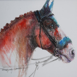 競走馬、4（墨絵、水彩画用紙21cm×30cm） 絵画 ELIXIR OF