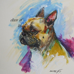 原画 アクリル画 【パドック】 原画 アクリル画 【パドック】 アクリル 画ブルドック 動物