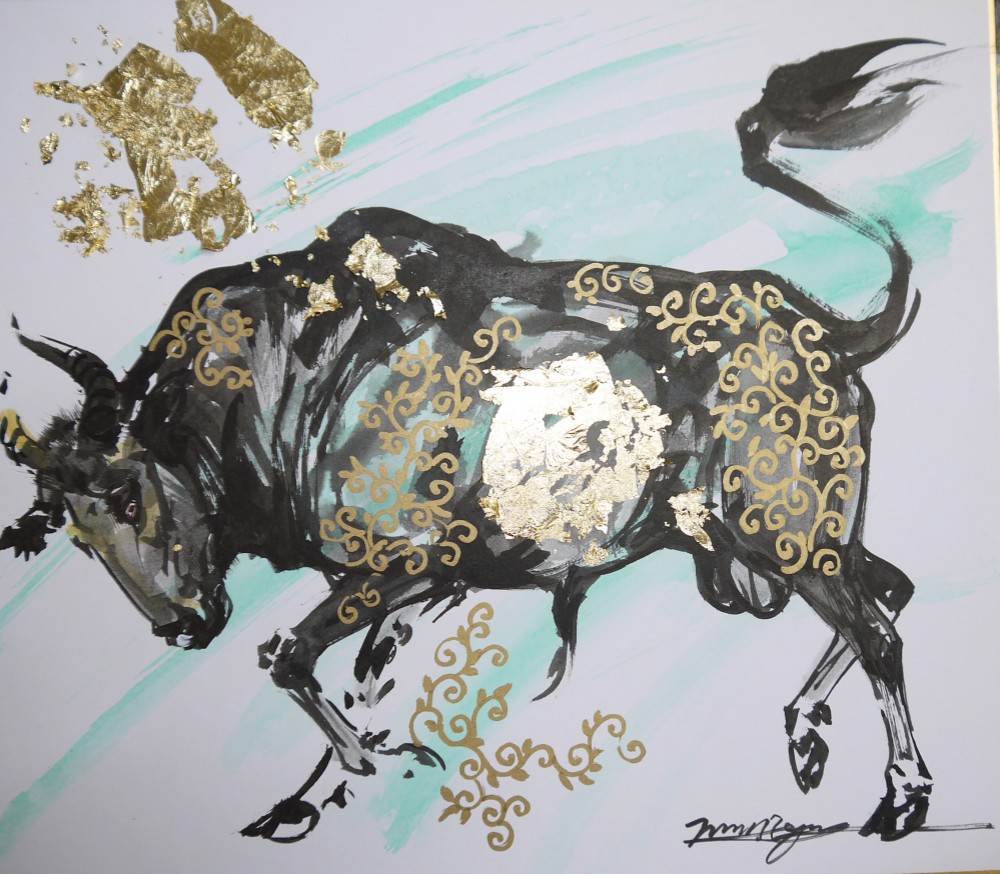 水墨画 牛図 - dragon-tiger17's blog