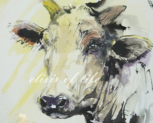 水彩画　牛と人物　風景 S Eng sub] 5 min Watercolor | How to Draw & Paint a Bull - YouTube