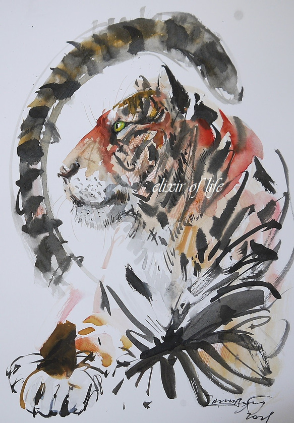 虎墨画 楽天市場】圧倒的迫力 ISSEY HONDA 虎画・生 | 革新的な技法で