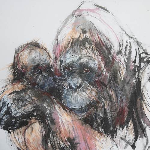 水墨画 父と子の闘い