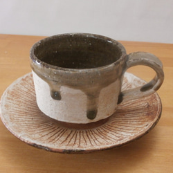 コーヒーカップ＆ソーサー（赤土）《003》 1枚目の画像