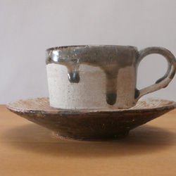 コーヒーカップ＆ソーサー（赤土）《003》 2枚目の画像