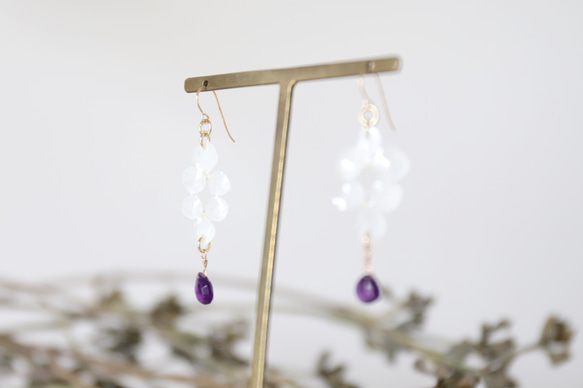 花與石二月生日石：紫水晶（耳環）#838 第3張的照片
