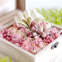 【9/11まで送料無料】flower garden in a wood box -pink- #158 2枚目の画像