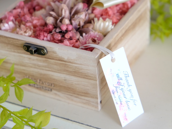 【9/11まで送料無料】flower garden in a wood box -pink- #158 7枚目の画像