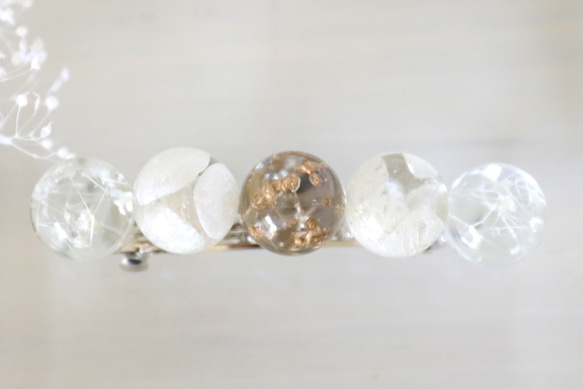 水氣球中的花朵（髮夾）-白色- #506 第3張的照片
