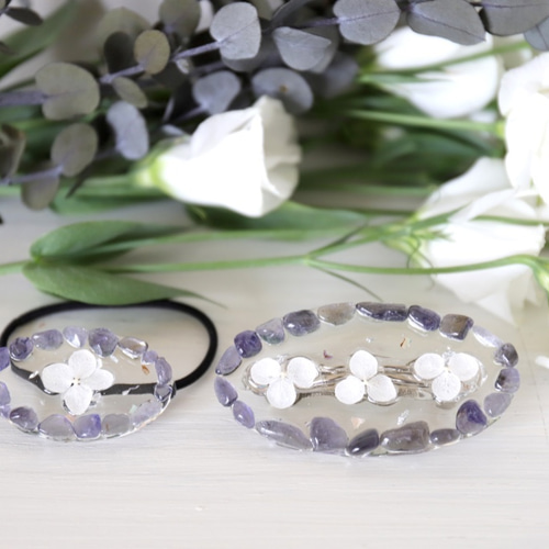 flow on the water（ヘアゴム）-アイオライト- #546 ヘアゴム