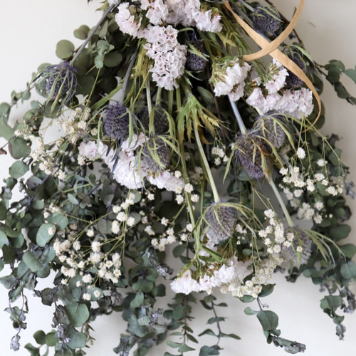 エリンジュームとスターチスのスワッグ #666 ドライフラワー FT2