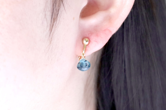 靛藍藍晶石（耳環）＃694 第2張的照片