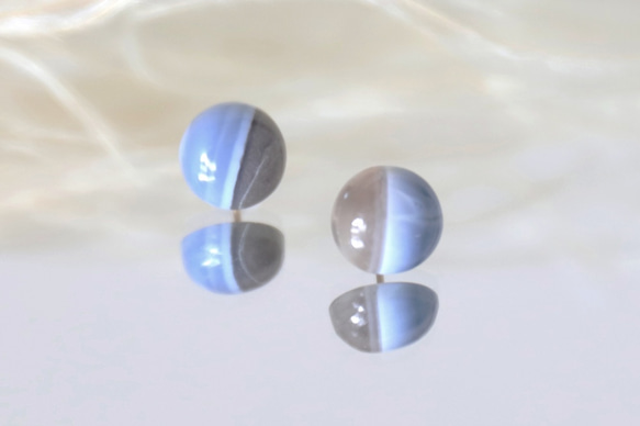 條紋藍蛋白石（耳環）#696 第2張的照片
