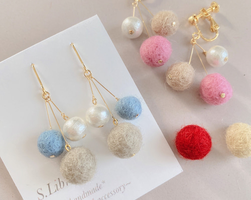 ボンボンピアス(イヤリング)最安値オーダーページ☆